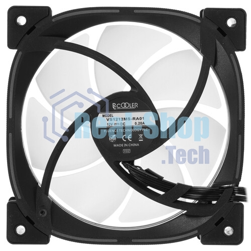 Вентилятор для корпуса PCCooler EF120 ARGb черный, 120 мм, 1500 об/мин, 25.7 дБ, 4 pin