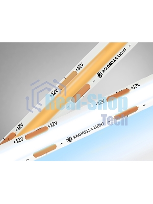 Светодиодная лента Ambrella light GS2603 COB 320Led/ 10W m/ 12V IP20 6500K/ 5000*8*1.54mm (2 конт.)
