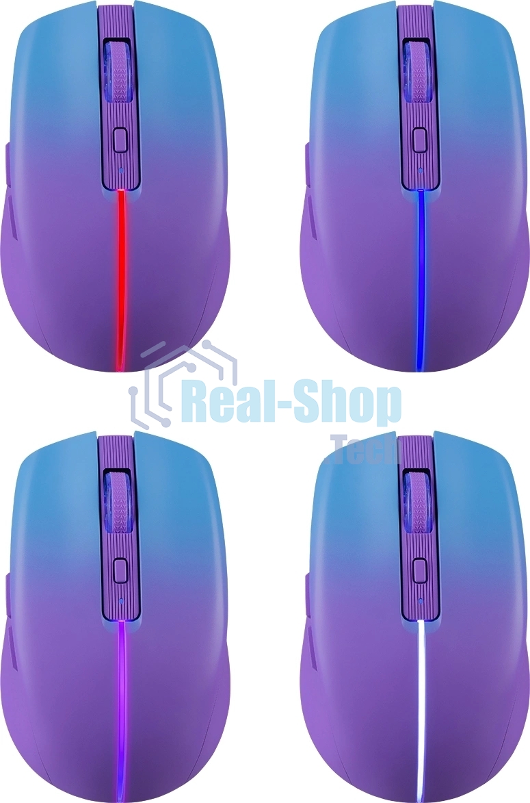 Мышь беспроводная Defender Mystery MM-301 фиолетовый, 1600 dpi, радиоканал, Bluetooth, USB, кнопки - 6