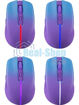 Мышь беспроводная Defender Mystery MM-301 фиолетовый, 1600 dpi, радиоканал, Bluetooth, USB, кнопки - 6