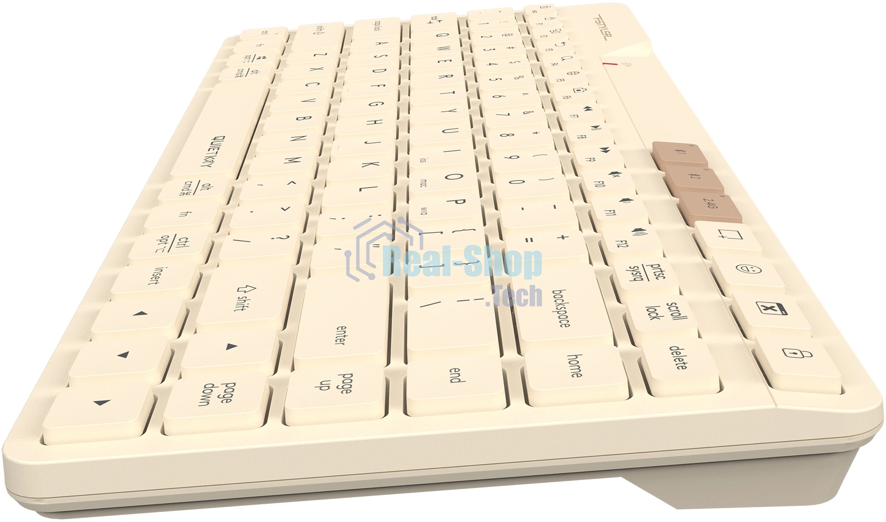 Клавиатура беспроводная A4Tech Fstyler FBK26C AS, USB, Bluetooth/Радиоканал, бежевый