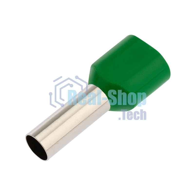 Наконечник штыревой втулочный Rexant изолированный F-14 мм 2х6 мм² (НШВи(2) 6.0-14/НГи2 6,0-14) зеленый