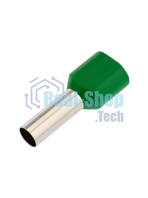 Наконечник штыревой втулочный Rexant изолированный F-14 мм 2х6 мм² (НШВи(2) 6.0-14/НГи2 6,0-14) зеленый