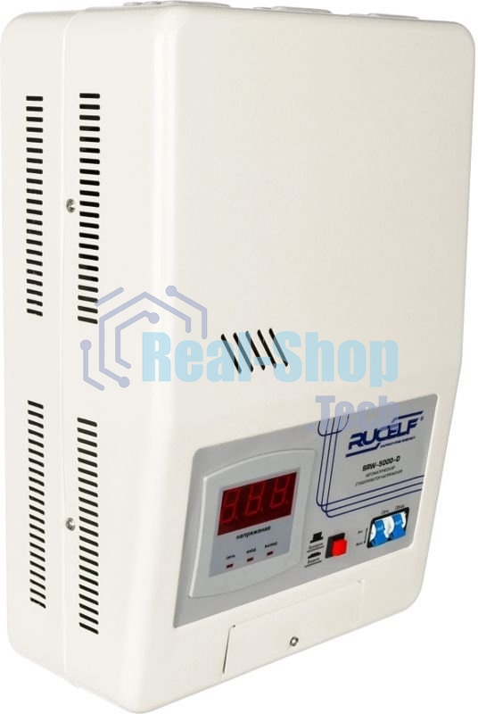 Стабилизатор RUCELF SRW-5000-Dоднофазный, цифровой 220В 5000ВА вх.:140-260В настенный
