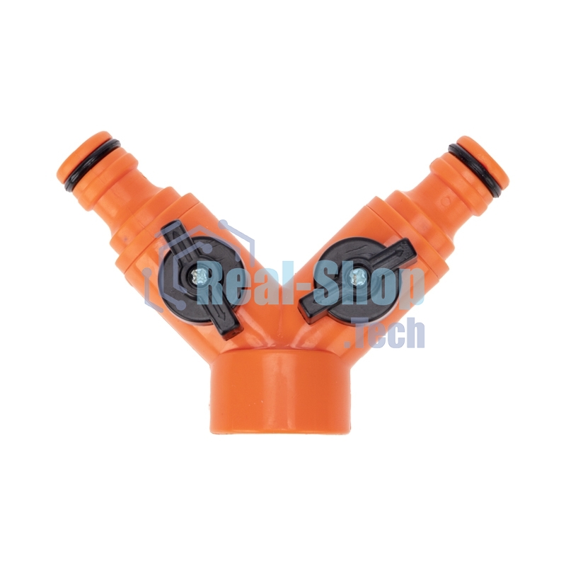 Разветвитель 2-х канальный на кран 3/4-1/2 дюйма Четыре Сезона