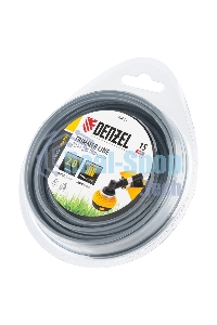 Леска для триммера Denzel армированная алюминием квадратная, 2,0мм х 15м, блистер ALUFLEX