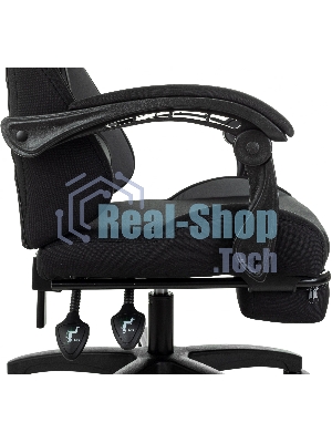 Кресло Zombie Shadow черный/серый, ткань, подставка для ног