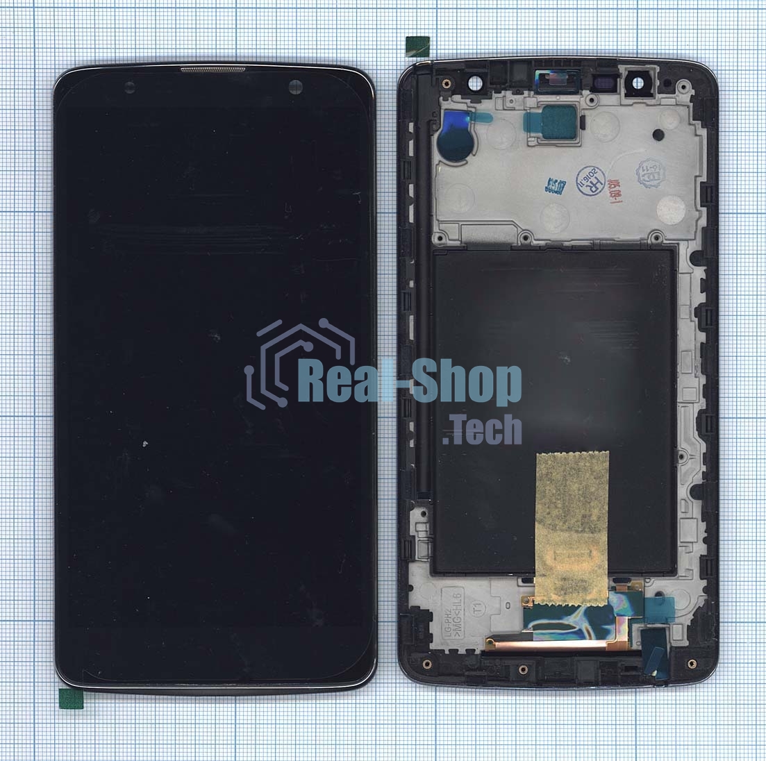 Дисплей для LG Stylus 2 Plus черный с рамкой