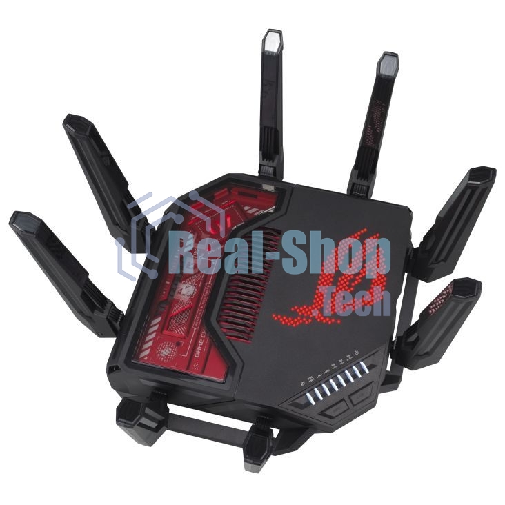 Маршрутизатор ASUS GT-BE19000, черный/красный, 90IG0850-MO9A0V