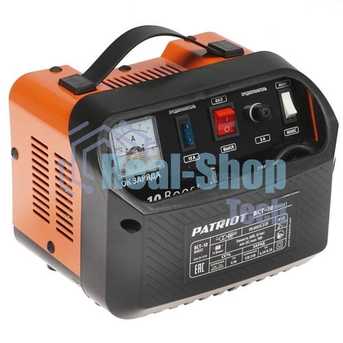 Устройство пуско-зарядное PATRIOT BCT-10 Boost 220В±15% 200Вт 12В зарядmax8.5А 20-100А/ч 4.3кг