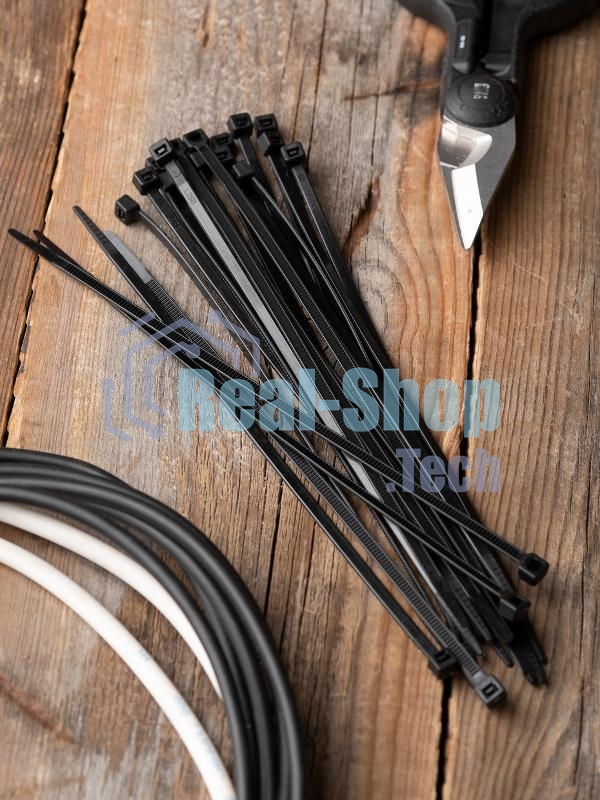 Хомут EKF plc-fl-ctsb-2.5x200 P6.6 стандартный (ч), 2.5x200 (100шт) FlexLock PROxima