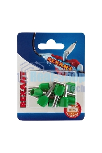 Наконечник штыревой втулочный Rexant изолированный F-14 мм 2х6 мм² (НШВи(2) 6.0-14/НГи2 6,0-14) зеленый