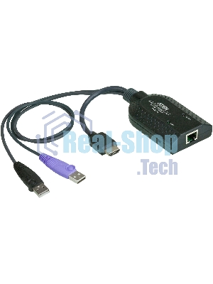 Модуль удлинителя, HDMI+KBD+MOUSE USB, 50 метр., для подкл. комплекта перключат. KN2124v/2140v/4124v/4140v/2116A/2132/4116/4132; KM0532/0932/0032, макс.разреш. 1600х1200, RJ45+HD-DP+USB A-тип, Female+2xMale, без Б.П., (DDC2B) HDMI USB Virtual Media KVM adapter