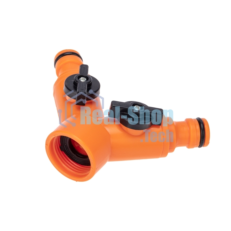 Разветвитель 2-х канальный на кран 3/4-1/2 дюйма Четыре Сезона