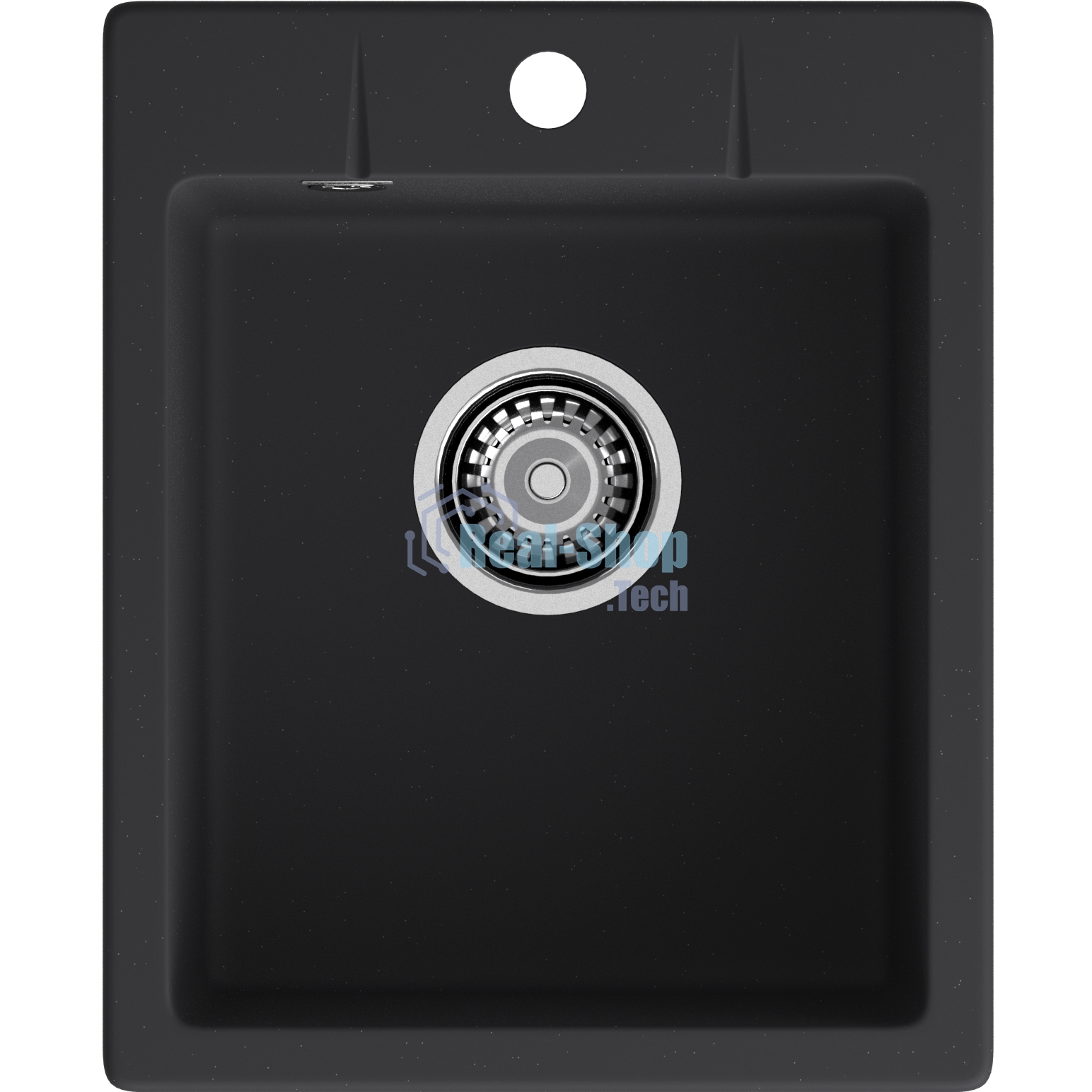 Мойка GRANFEST URBAN 240 1-чаша 400x490мм, монтаж: врезной, материал: кварц, черный