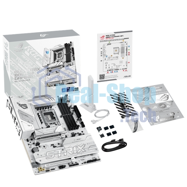 Материнская плата ASUS ROG STRIX B860-A GAMING WIFI, LGA1851, Intel B860, 4xDDR5, 4xSATA, 4xM.2, 2xPCIe 5.0 x16, 1xDP, 1xHDMI, 1x2.5Gb LAN, Wi-Fi, Bluetooth, 4xUSB 2.0, 2xUSB 3.2 Gen 1, 3xUSB 3.2 Gen 2, 1xUSB 4, 2xUSB-C, 3x3.5 мм, 7.1, ATX