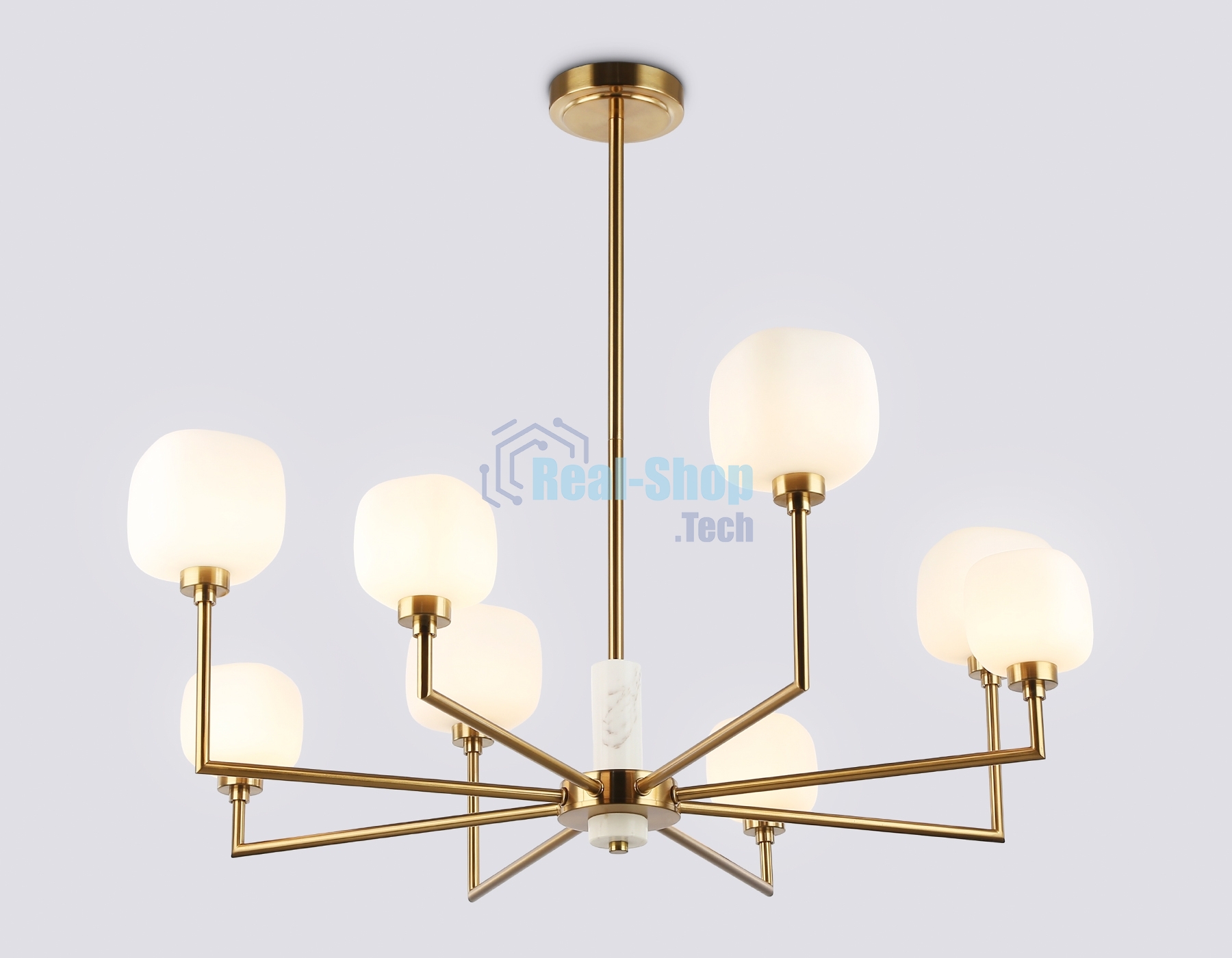 Люстра Ambrella light LH53017/8 BS/FR латунь/белый матовый G9*8 max 40W D830*680