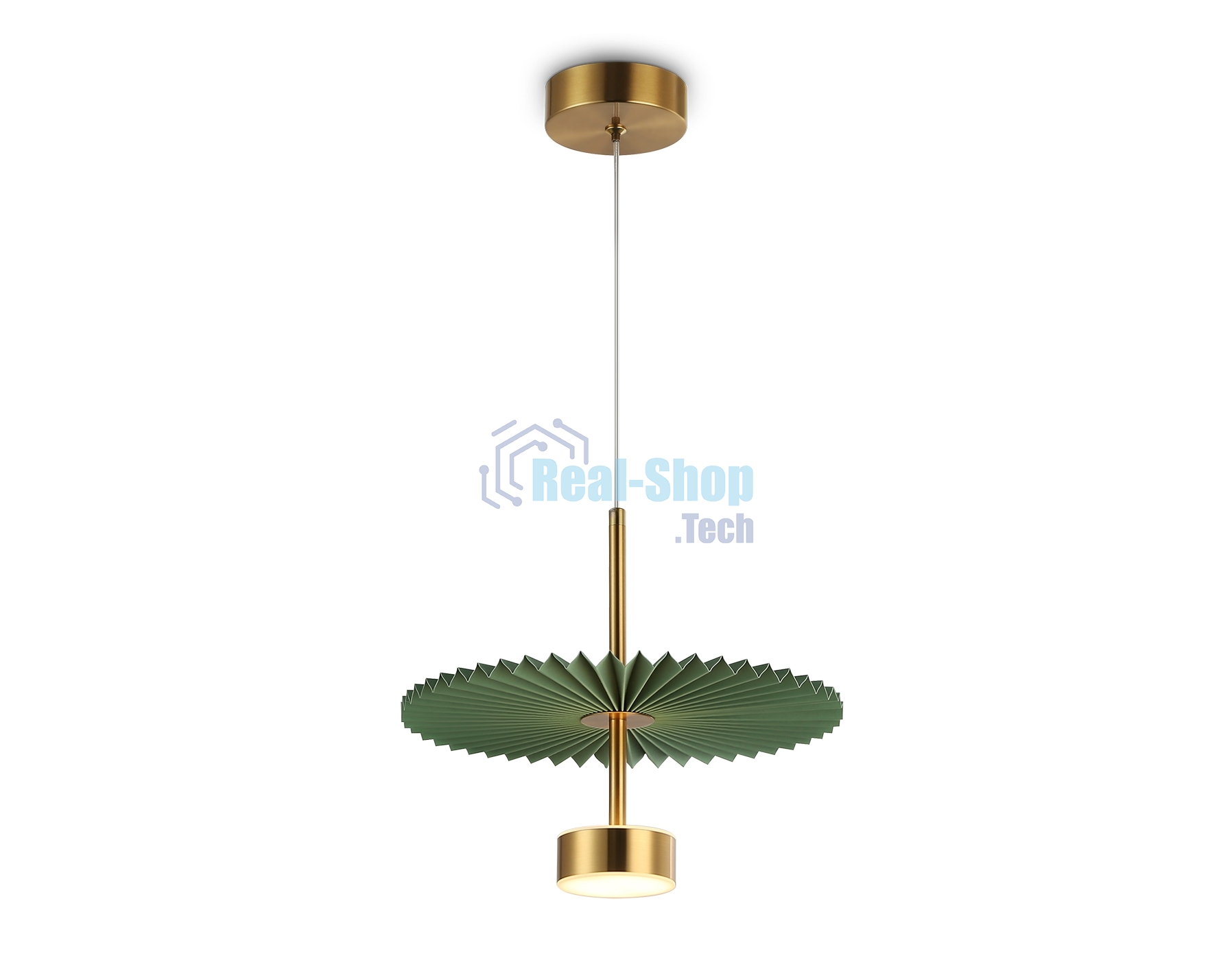 Светильник Ambrella light LH72609 BK/GR латунь/зеленый 6W 3000K D300*260-1770