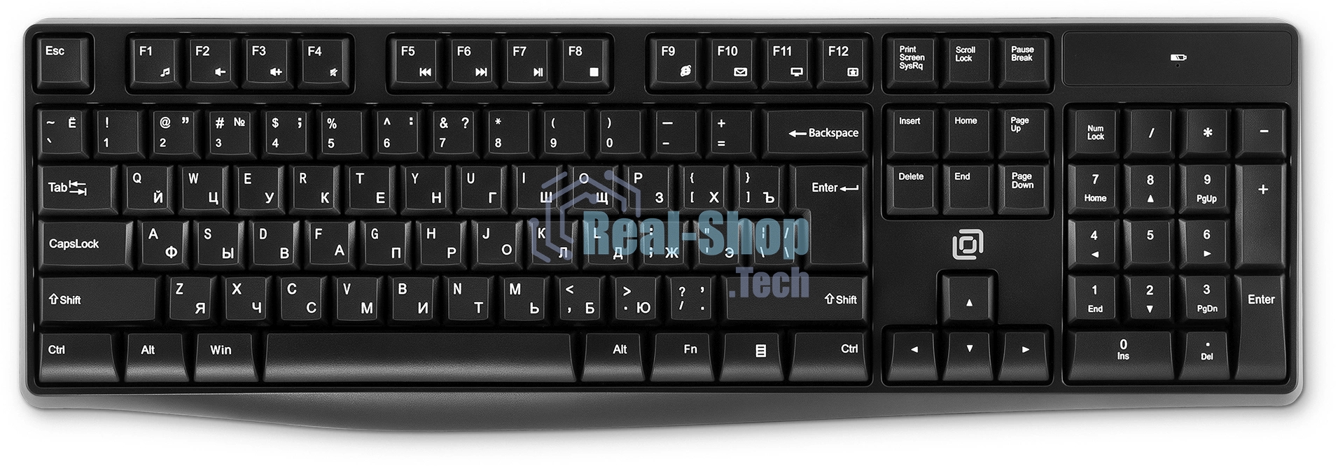 Комплект клавиатура+мышь Oklick S260W беспроводной, USB, 1600 DPI, чёрный