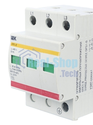 Ограничитель перенапряжения ОПС1-B 3P IEK MOP20-3-B