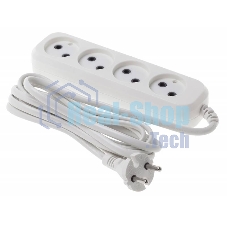Сетевой удлинитель Buro BU-PSL4.3/W 3 м (4 розетки) белый (пакет ПЭ)