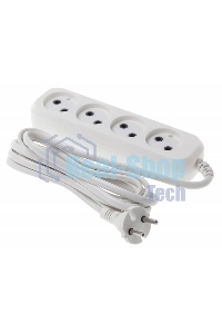 Сетевой удлинитель Buro BU-PSL4.3/W 3 м (4 розетки) белый (пакет ПЭ)