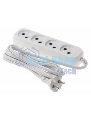 Сетевой удлинитель Buro BU-PSL4.3/W 3 м (4 розетки) белый (пакет ПЭ)