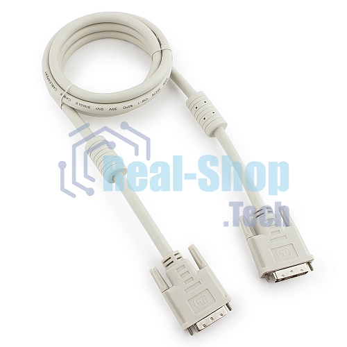 Кабель DVI-D dual link Gembird/Cablexpert CC-DVI2-6C, 25M/25M, 1.8м, экран, феррит.кольца, пакет