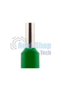 Наконечник штыревой втулочный Rexant изолированный F-14 мм 2х6 мм² (НШВи(2) 6.0-14/НГи2 6,0-14) зеленый