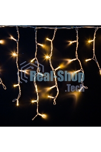 Гирлянда Neon-night Айсикл (Бахрома) светодиодная 4,0х0,6 м, с эффектом мерцания, белый провод каучук, 230 В, диоды теплые белые