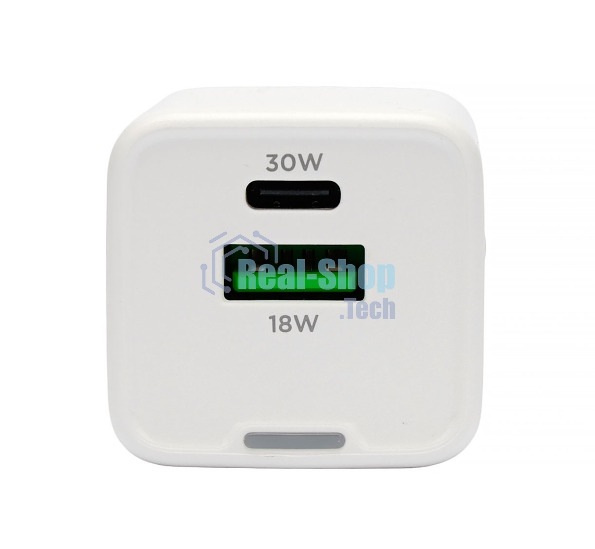Зарядное устройство Cablexpert MP3A-PC-63, 30Вт GaN, 3А, QC4.0/PD, 1xUSB, 1xType-C, белый, пакет