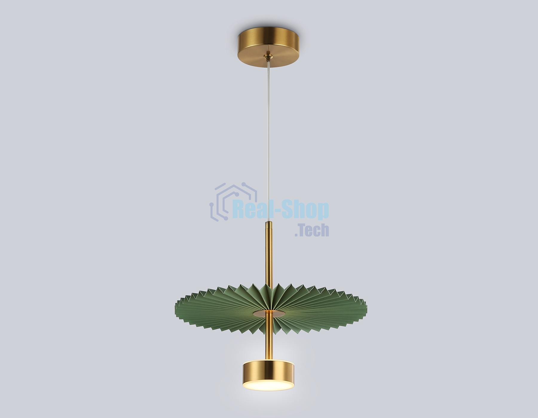 Светильник Ambrella light LH72609 BK/GR латунь/зеленый 6W 3000K D300*260-1770