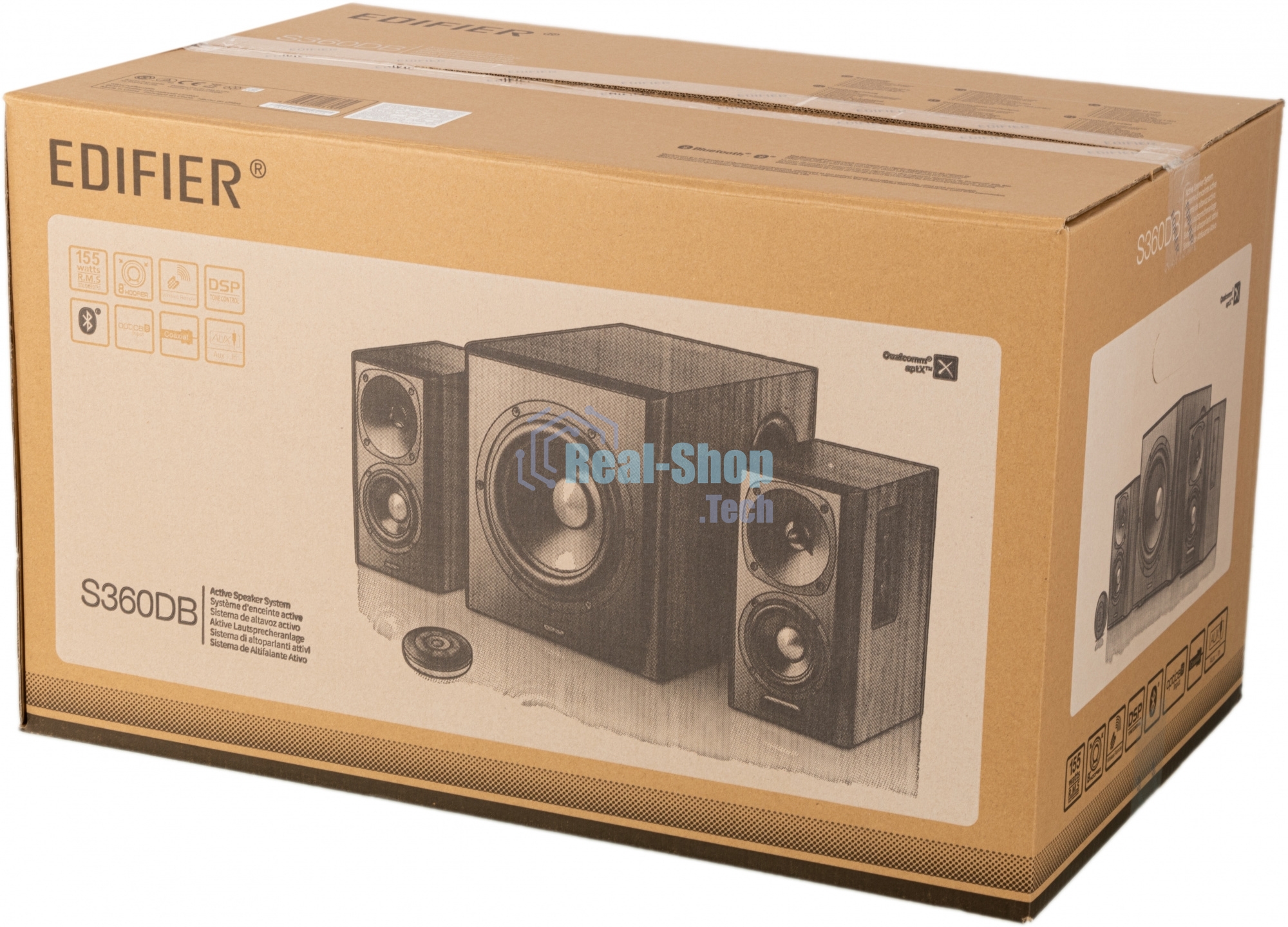 Колонки Edifier S360DB Brown (2.1,70W RMS, дерево, Bluetooth 4.1,ДУ)