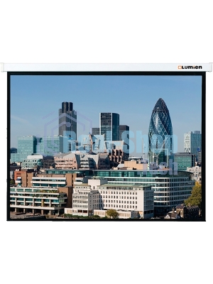 Экран с электроприводом Lumien Master Control 203x203 см Matte White FiberGlass черная кайма по периметру