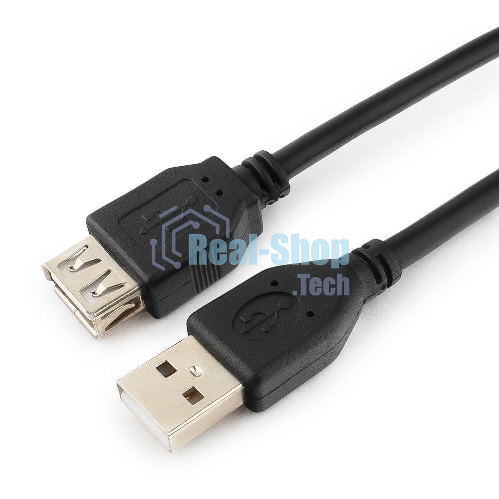 Кабель Gembird/Cablexpert USB 2.0, AM/AF, 4.5м, экран, 2феррит.кольца, черный, пакет