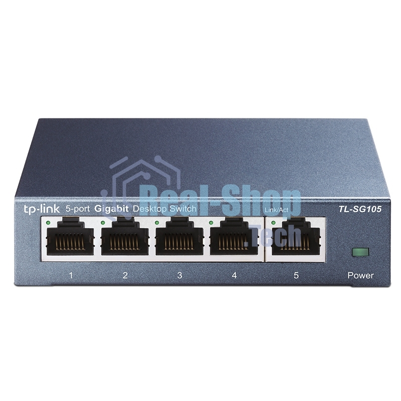 Коммутатор TP-Link SOHO TL-SG105 5-port Desktop Gigabit Switch, 5 10/100/1000M RJ45 ports, metal case