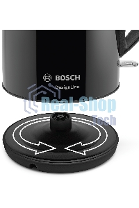 Чайник электрический Bosch TWK3P423 1.7л. 2400Вт черный (корпус: нержавеющая сталь)