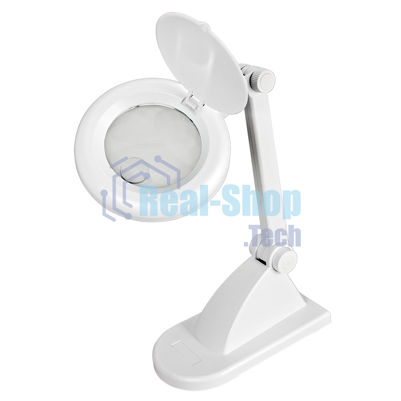 Лупа настольная 3D+12D Rexant с подсветкой, белая