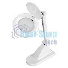 Лупа настольная 3D+12D Rexant с подсветкой, белая
