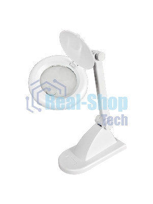 Лупа настольная 3D+12D Rexant с подсветкой, белая