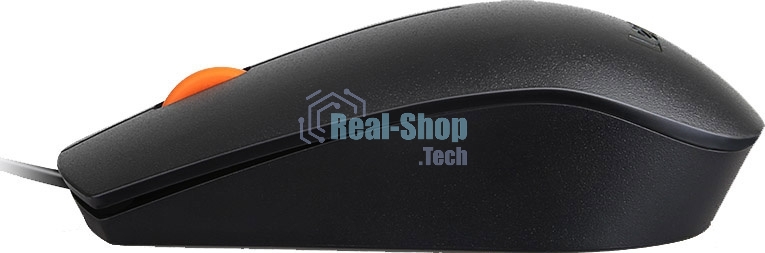 Мышь проводная Lenovo 300 черный, 1600 dpi, USB, кнопки - 3