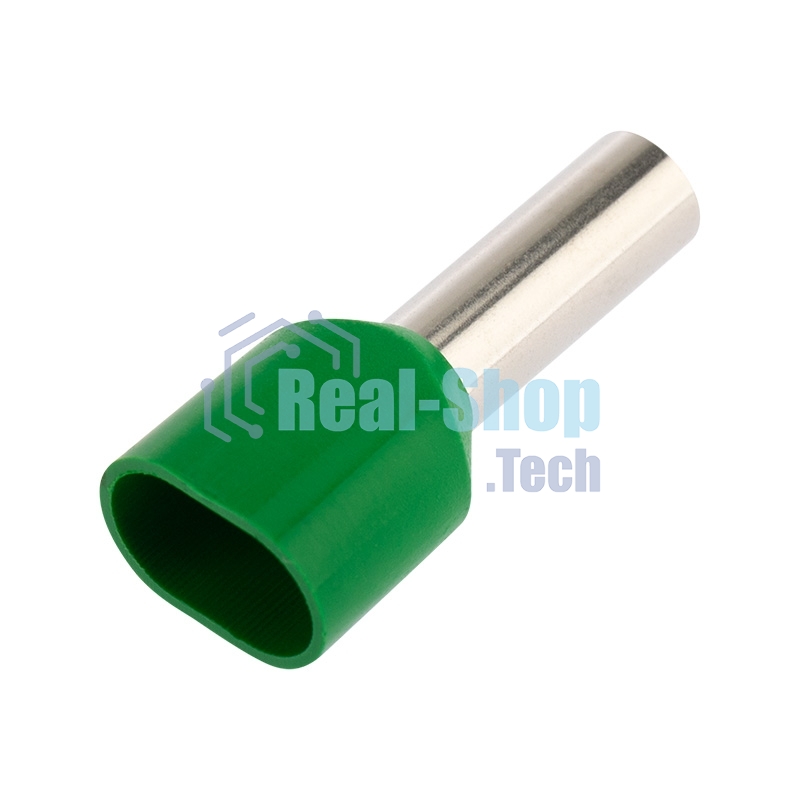 Наконечник штыревой втулочный Rexant изолированный F-14 мм 2х6 мм² (НШВи(2) 6.0-14/НГи2 6,0-14) зеленый