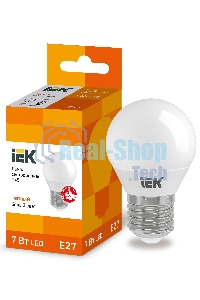 Лампа cветодиодная Iek LLE-G45-7-230-30-E27 ECO G45 шар 7Вт 230В 3000К E27