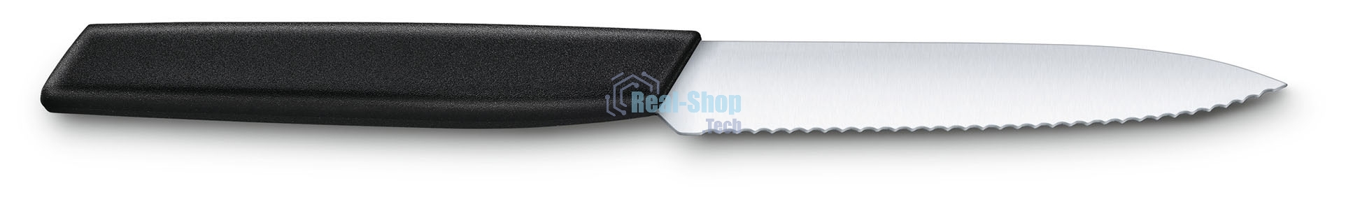 Нож кухонный Victorinox Swiss Modern (6.9003.10W) стальной разделочный лезв.100мм серрейт. заточка черный