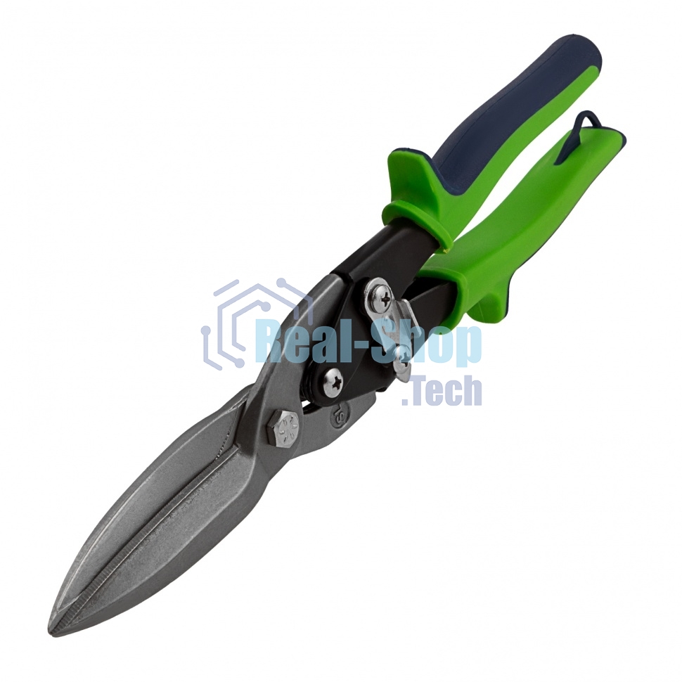 Ножницы по металлу Сибртех, удлиненные, 285 мм, пряморежущие, 2-комп.обрезиненные рук-ки