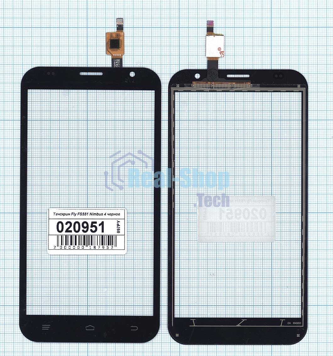 Сенсорное стекло (тачскрин) для Fly FS551 Nimbus 4, черное