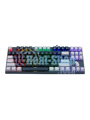 Клавиатура проводная механическая Gembird KB-G600-1, 87кл, Rainbow, коричн.свитчи, 1.8м, черная