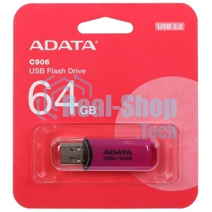 Флешка USB ADATA Classic C906 (AC906-64G-RBK), 64Gb, USB 2.0, R/W 15/5, черный/синий