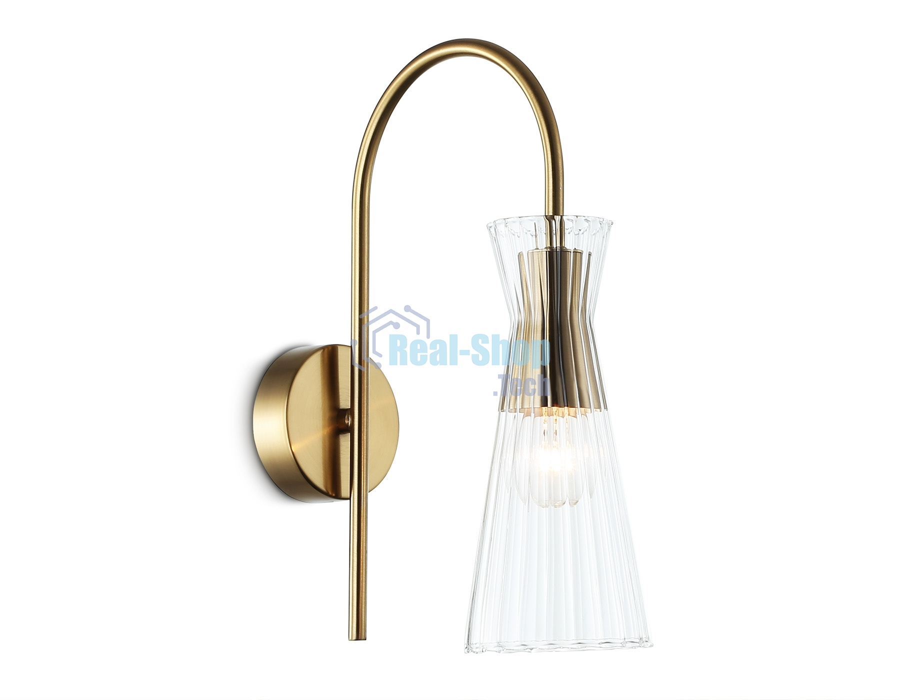 Настенный светильник Ambrella light LH55705 BS/CL латунь/прозрачный E14 max 40W 220*90*300