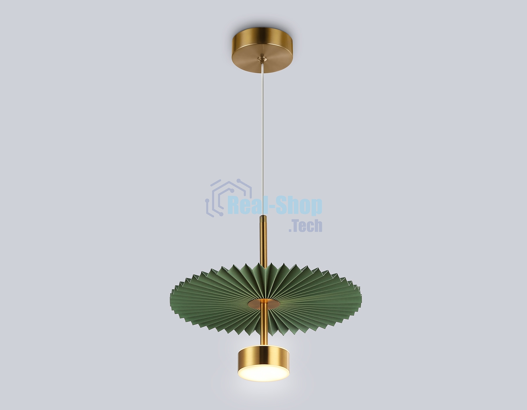 Светильник Ambrella light LH72609 BK/GR латунь/зеленый 6W 3000K D300*260-1770